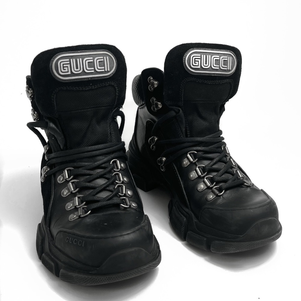 Gucci Flashtrek Leather Combat Boots